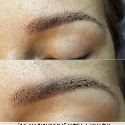 Uzacis pūdertehnika, sadzijis rezultāts