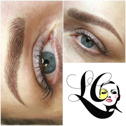 Брови волосковая техника