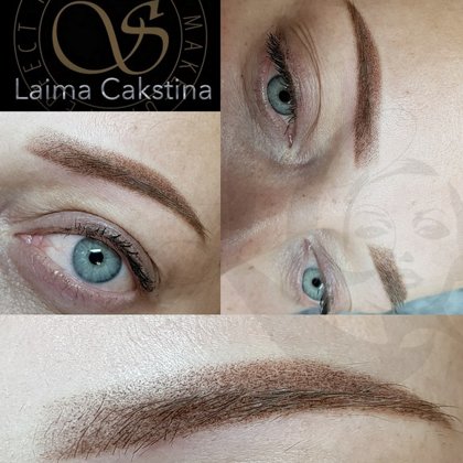 Пудровые брови в стиле омбре