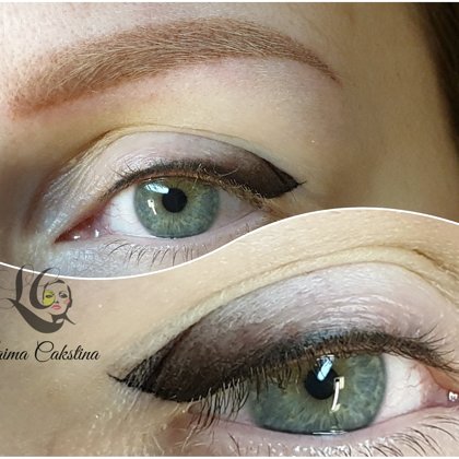 Перманентный макияж глаз, растушевка век