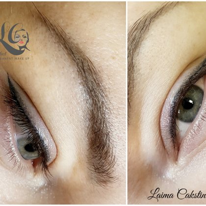 Lainer with shading, healed, permanent makeup