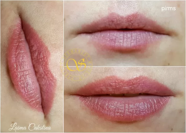 Lips, permanenta makeup, healed