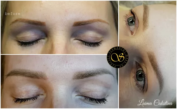 Permanent make up, correction work, healed